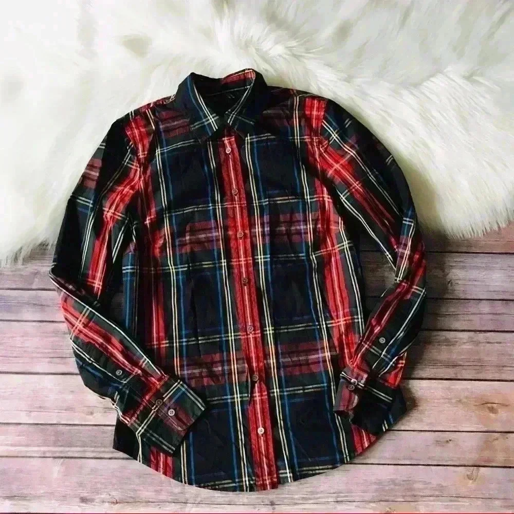New J. Crew Plaid Slim Shirt Sz 2
